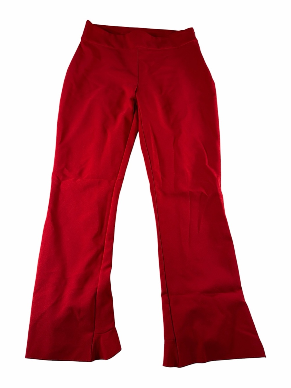INC International Concepts  Red Ruffled Peek Ankle Pants Womens Size 6 Side Zip
